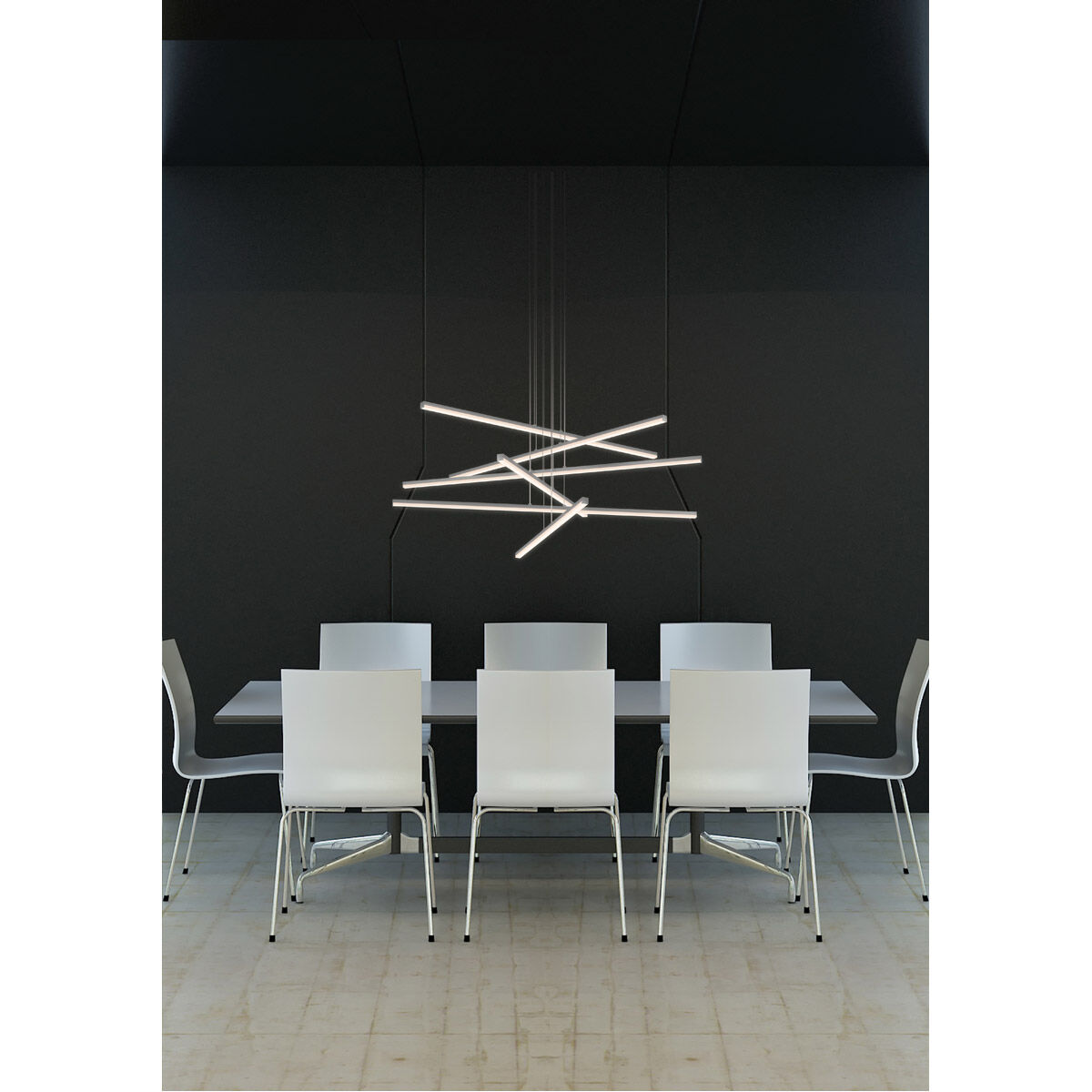 Sonneman 2766.16 Stix Pendant Ceiling Light in Bright Satin Aluminum